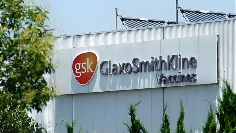 GSK vaccines facility signage at manufacturing site
